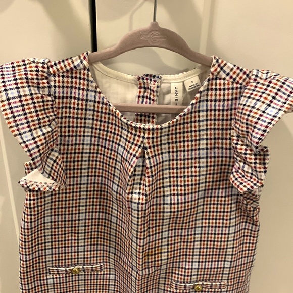 Janie & Jack plaid dress with ruffle shoulders. - Picture 2 of 4